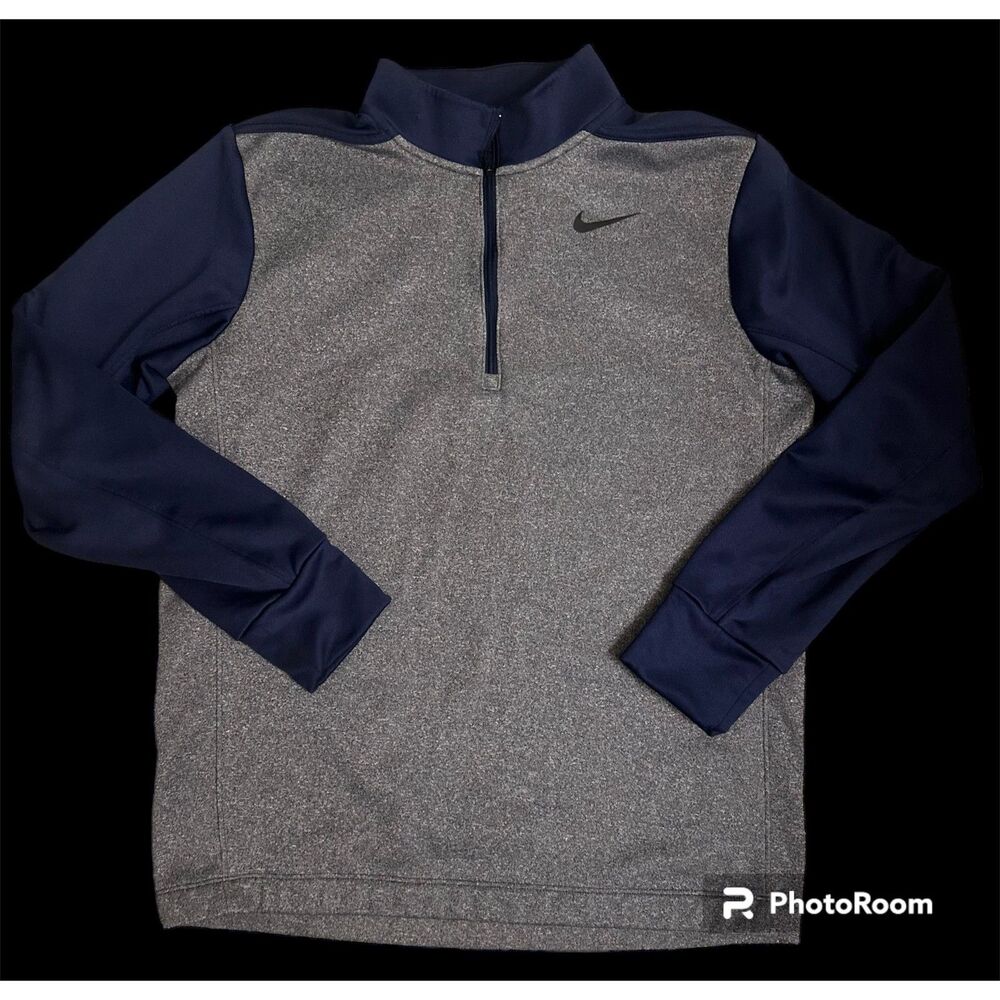 Nike Dri-fit Pullover Men Size Small Blue/Gray 1/4 Zip Performance Running Golf